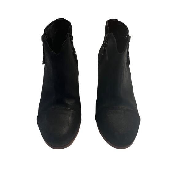 Rag and Bone Margot Women's Black Suede Zip Heel Ankle Boots Size 38 - Picture 2 of 9